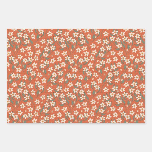 Abstraktes botanisches Muster für kaltes Marinestr Geschenkpapier Set (Vorderseite 3)