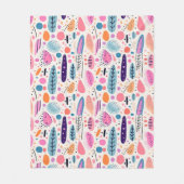 Abstraktes botanisches Muster Pastel BOHO Chic Fleecedecke (Vorderseite)