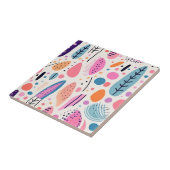 Abstraktes botanisches Muster Pastel BOHO Chic Fliese (Seite)