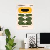 Abstraktes Botanisches Poster, Moderner Floraldruc Poster (Heimbüro)
