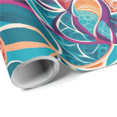 Abstraktes botanisches tropisches Geschenk für Des Geschenkpapier (Rolleneckpunkt)