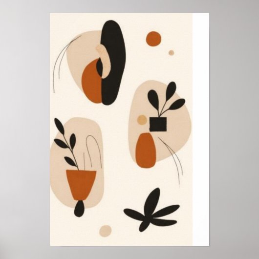Abstraktes Botanisches Wandkunst-Set | Modern Mini Poster (Vorne)