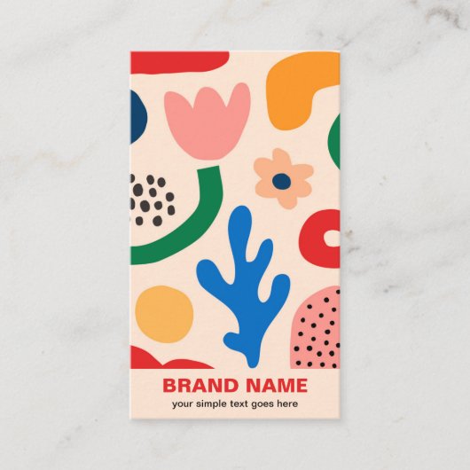 Abstraktes Branding in farbenfrohen Blumenmuster Visitenkarte (Vorderseite)