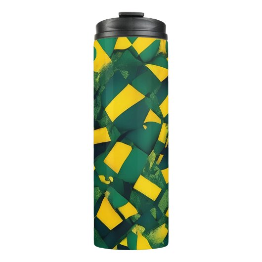 Abstraktes brasilianisches Muster Thermosbecher (Vorderseite)