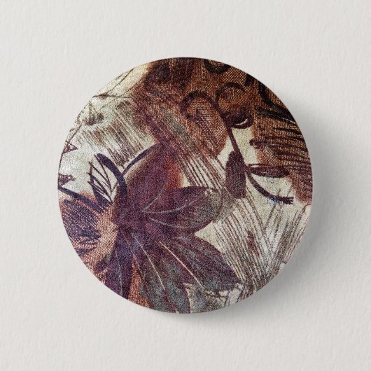 Abstraktes braunes Blumendesign 1 Button (Vorderseite)