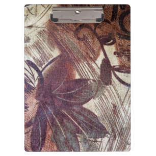 Abstraktes braunes Blumendesign 1 Klemmbrett
