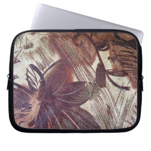 Abstraktes braunes Blumendesign 1 Laptopschutzhülle