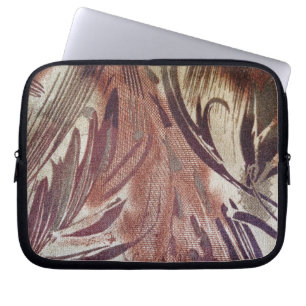 Abstraktes braunes Blumendesign 2 Laptopschutzhülle
