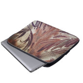 Abstraktes braunes Blumendesign 2 Laptopschutzhülle (Vorne Knopf)