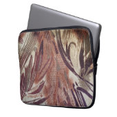 Abstraktes braunes Blumendesign 2 Laptopschutzhülle (Vorderseite Links)