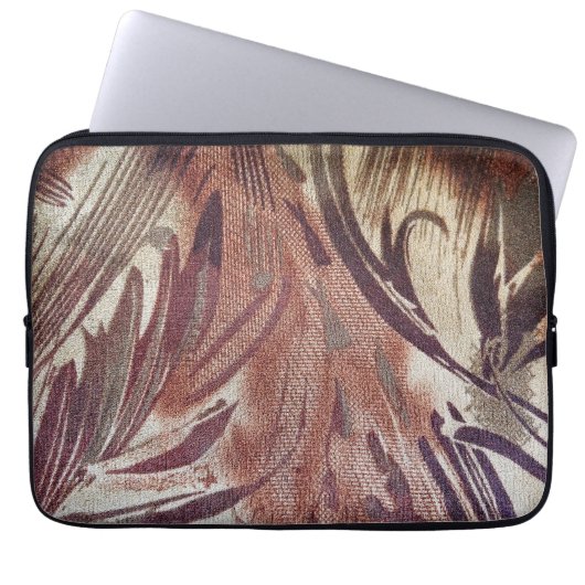 Abstraktes braunes Blumendesign 2 Laptopschutzhülle (Vorderseite)