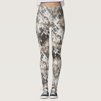Abstraktes braunes Urban-Grunge-Muster Damen Leggings