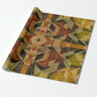 Abstraktes bräunliches geometrisches Muster Geschenkpapier