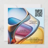 Abstraktes Brautparty der Modernen Kunst Einladung (Rückseite)