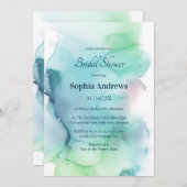 Abstraktes Brautparty für helles Blau Einladung (Vorne/Hinten)