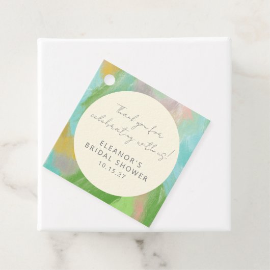 Abstraktes Brautparty für Wasserfarben Vielen Dank Geschenkanhänger (Beispiel)