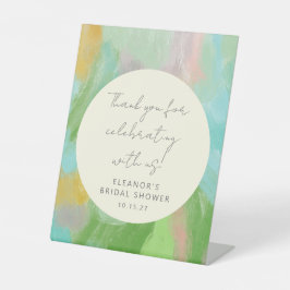 Abstraktes Brautparty für Wasserfarben Vielen Dank Sockelschild