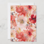 Abstraktes Brautparty mit Blumenstrauß und Rosa Einladung (Rückseite)