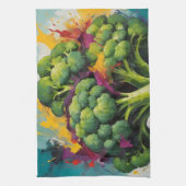 Abstraktes Broccoli-Muster mit fetten Pinselstrich Geschirrtuch (Vertikal)