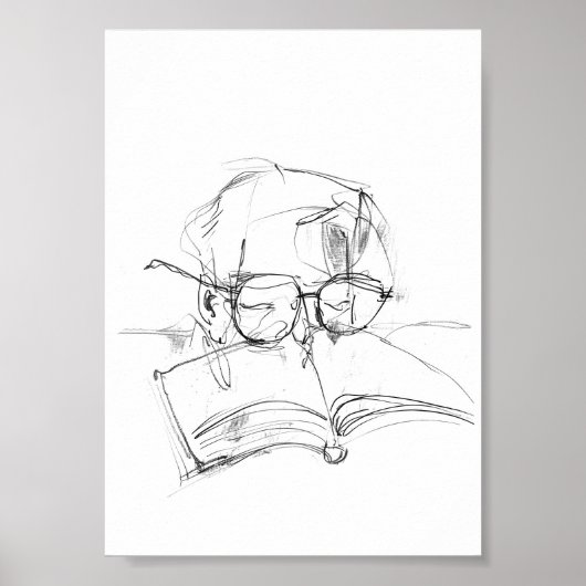 Abstraktes Buchüberlaufportrait Poster (Vorne)