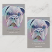 Abstraktes Bulldog Portrait Farbige Malerei Visitenkarte (Vorne/Hinten)