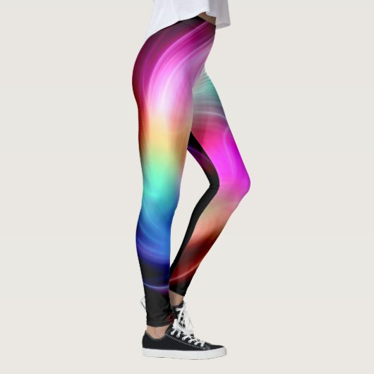 Abstraktes buntes Fraktal-Muster Leggings (Rechts)