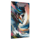 Abstraktes buntes Frauenmotiv Klemmbrett (Rechts)