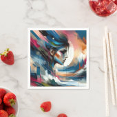 Abstraktes buntes Frauenmotiv Serviette (Beispiel)