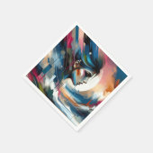 Abstraktes buntes Frauenmotiv Serviette (Ecke)