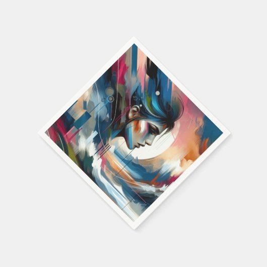 Abstraktes buntes Frauenmotiv Serviette (Ecke)