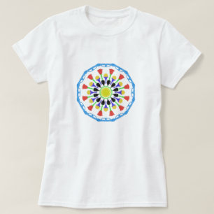 abstraktes buntes Kreismuster T-Shirt