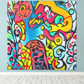 Abstraktes buntes Kunstwerk Leinwanddruck (Insitu (Holzboden))