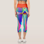 Abstraktes Buntes Modernes Design Capri Leggings (Rückseite)