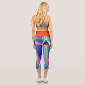 Abstraktes Buntes Modernes Design Capri Leggings (Rückseite)