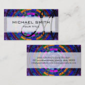 Abstraktes buntes Mosaik-Muster-Monogramm #10 Visitenkarte (Vorne/Hinten)