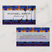 Abstraktes buntes Mosaik-Muster-Monogramm Visitenkarte (Vorne/Hinten)