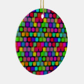 Abstraktes, buntes Quadrat-Muster Keramikornament (Rechts)