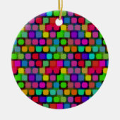 Abstraktes, buntes Quadrat-Muster Keramikornament (Vorne)