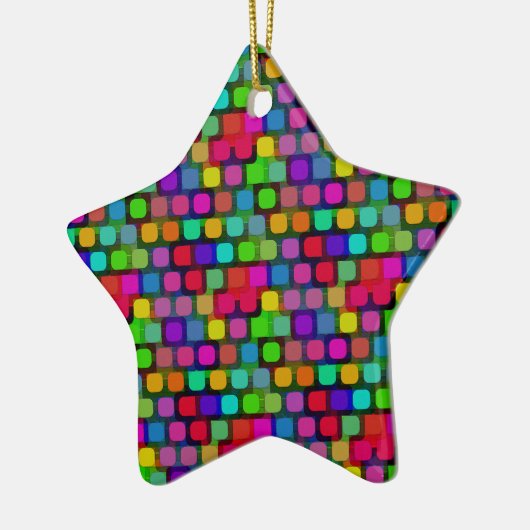 Abstraktes, buntes Quadrat-Muster Keramikornament (Links)