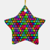Abstraktes, buntes Quadrat-Muster Keramikornament (Hinten)