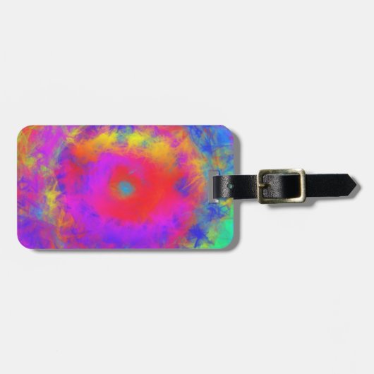 Abstraktes buntes Störungsmuster Gepäckanhänger (Vorderseite horizontal)