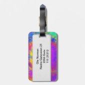 Abstraktes buntes Störungsmuster Gepäckanhänger (Rückseite vertikal)