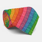 Abstraktes buntes Streifenmuster Krawatte (Gerollt)
