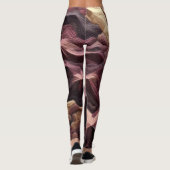 Abstraktes Burgund-Tan-Topographie Landschaft Leggings (Rückseite)