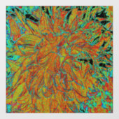 Abstraktes Burnt Orange und grünes Dahlia Bloom Fensteraufkleber (Blatt)