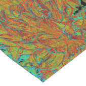 Abstraktes Burnt Orange und grünes Dahlia Bloom Kurzer Tischläufer (Ecke)