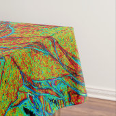 Abstraktes Burnt Orange und grünes Dahlia Bloom Tischdecke (Beispiel)