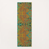 Abstraktes Burnt Orange und grünes Dahlia Bloom Yogamatte (Vorderseite)