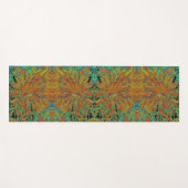 Abstraktes Burnt Orange und grünes Dahlia Bloom Yogamatte (Vorderseite (Horizontal))