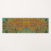 Abstraktes Burnt Orange und grünes Dahlia Bloom Yogamatte (Vorderseite (Horizontal))